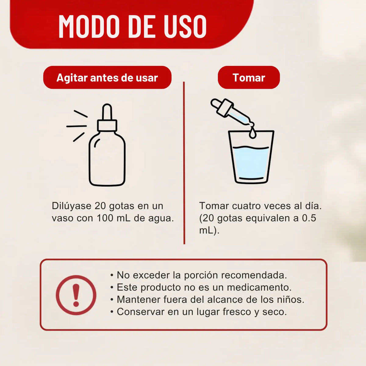 Gotas Chahina Frasco de Vidrio ; 30ml , Orizaba.
