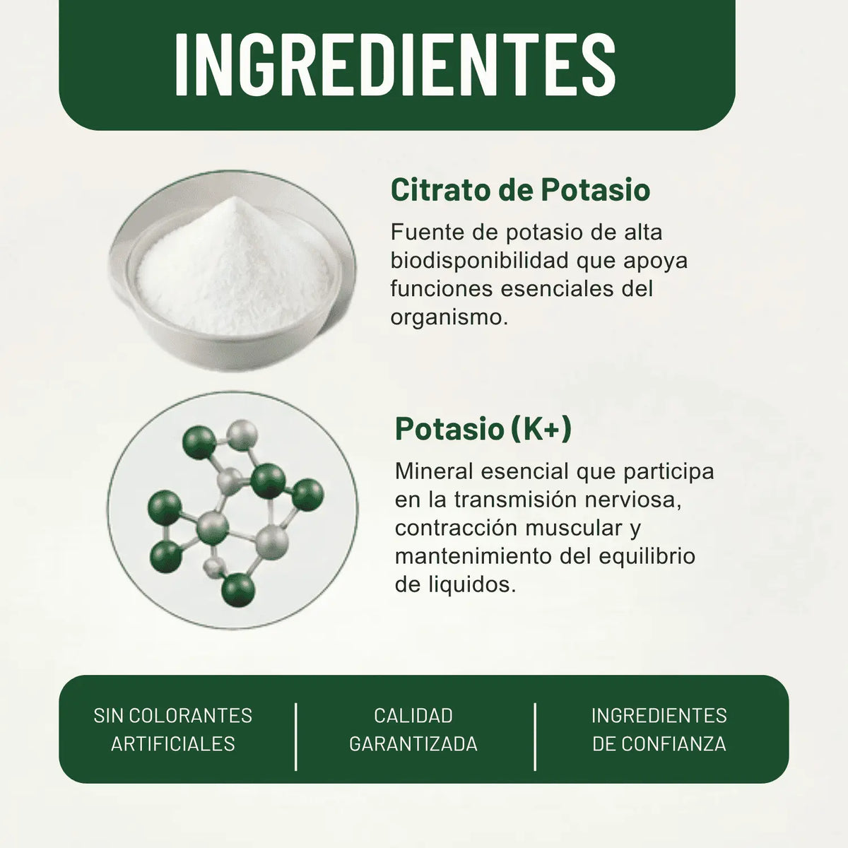 Citrato de Potasio; 60 Tabletas; Cosmo Natural
