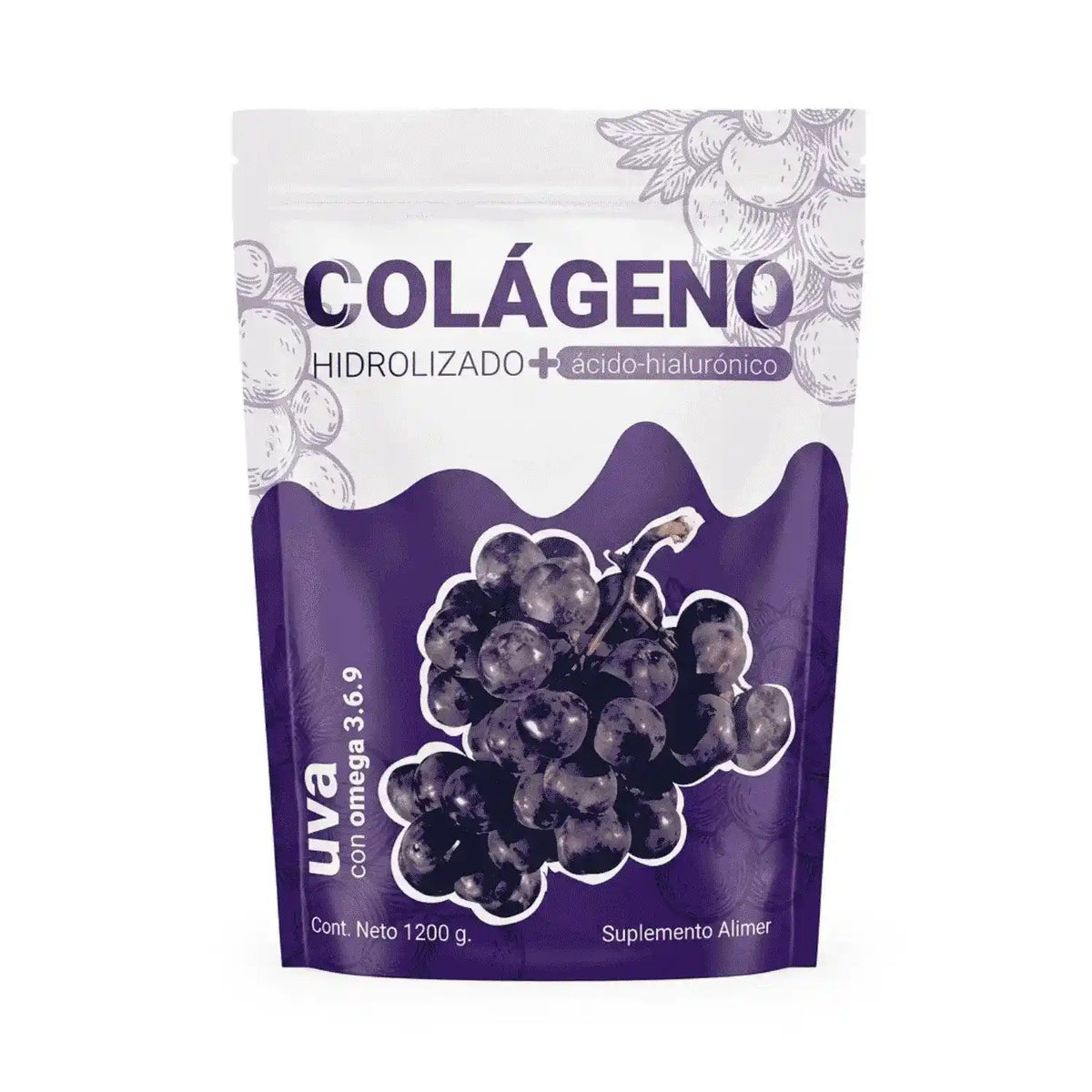 Colágeno Hidrolizado + Ácido Hialurónico  1200gr, Bio Bag.