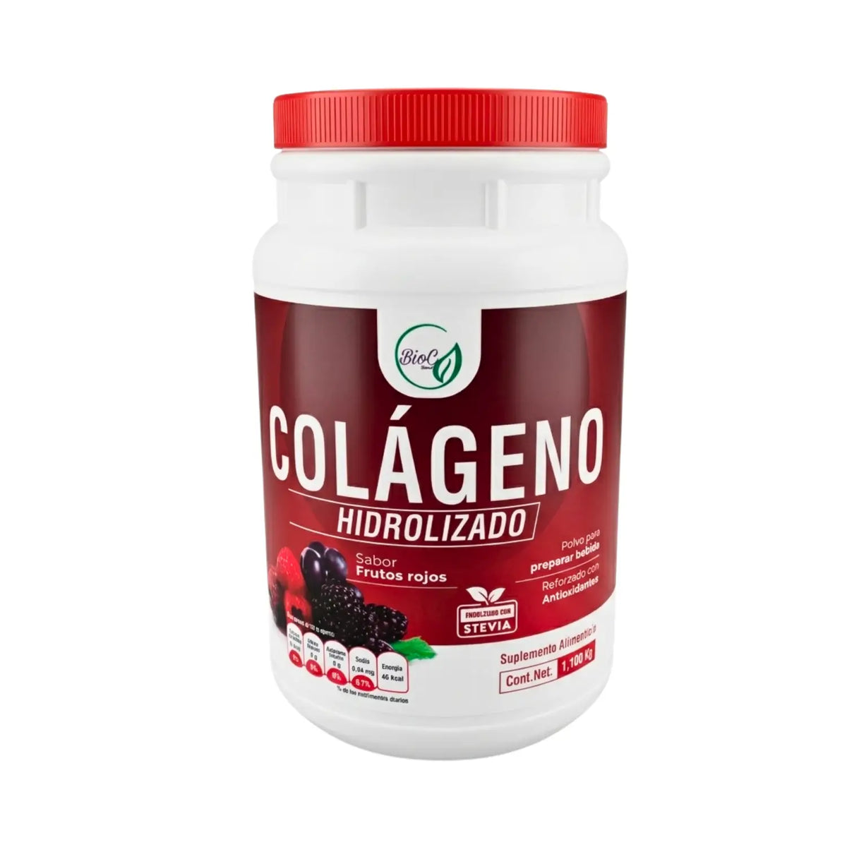 Colageno Frutos Rojos; 1.100gr, Bioc.