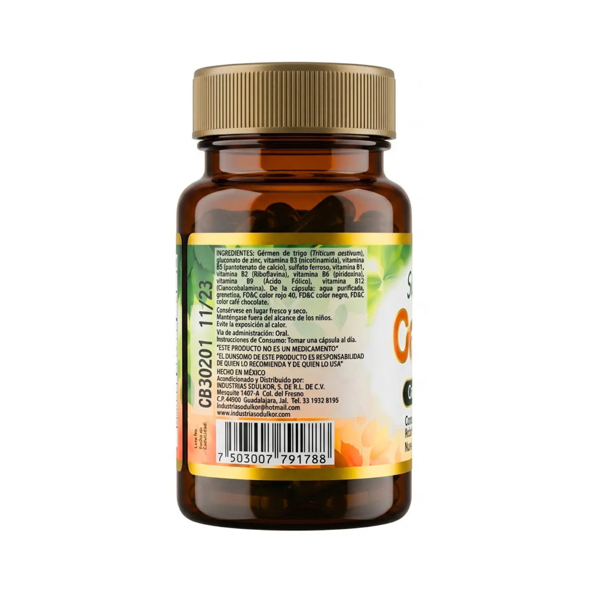 Complejo B; 30 Capsulas de 650mg; Healthier Natural.