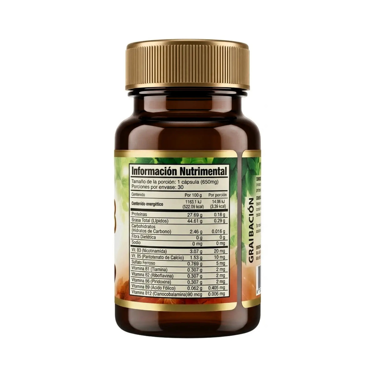 Complejo B; 30 Capsulas de 650mg; Healthier Natural.