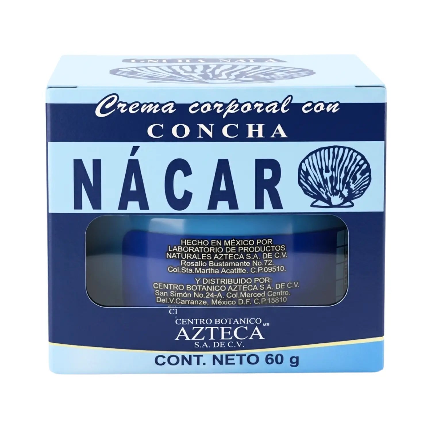 Crema Concha Nácar Caja Azul; 60gr, Azteca.