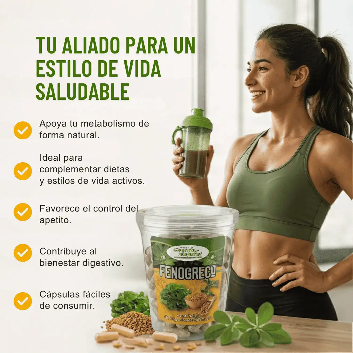 Fenogreco; 150 Capsulas de 400mg, Cosmo Natura.
