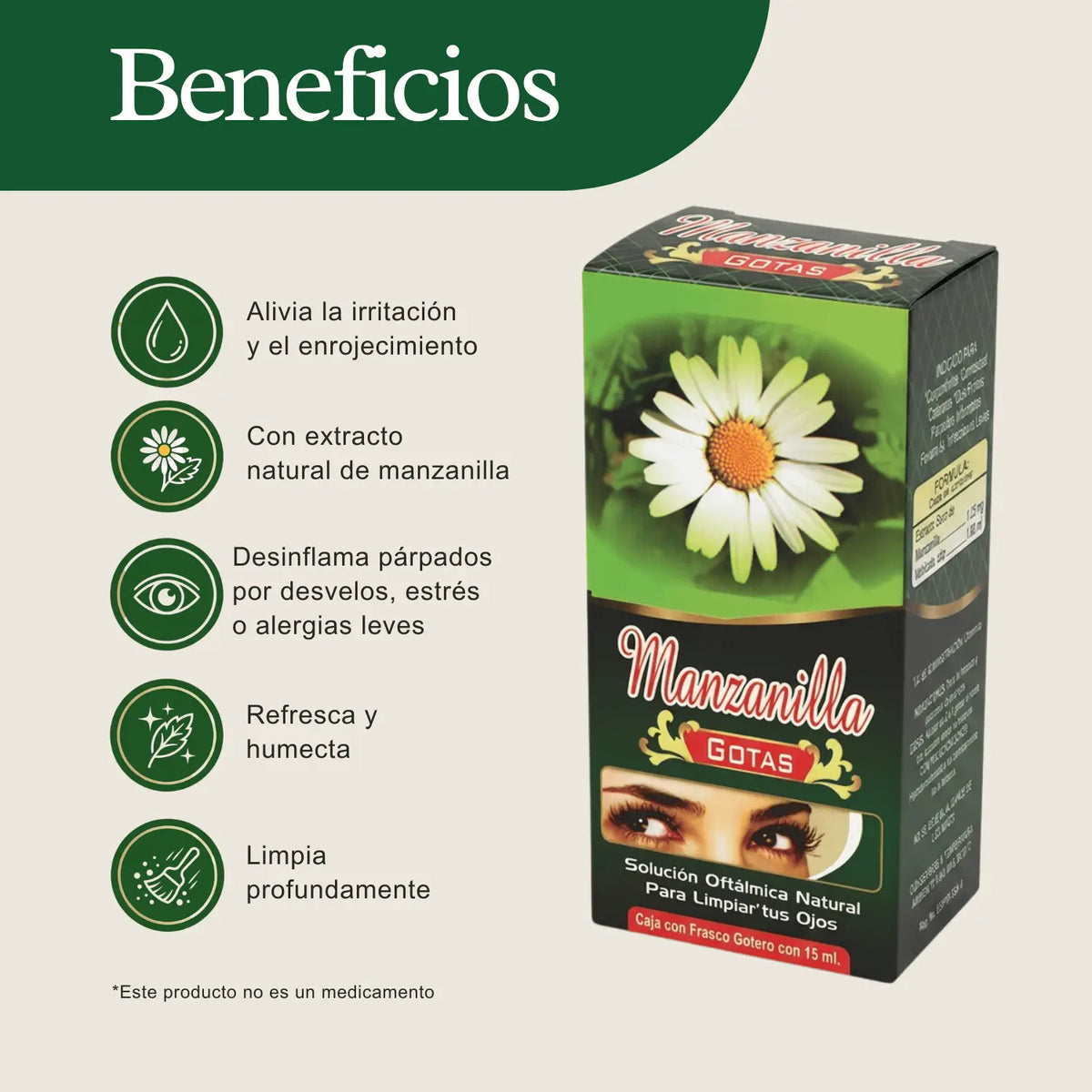 Gotas Manzanilla;15ml, Cosmo Natural.