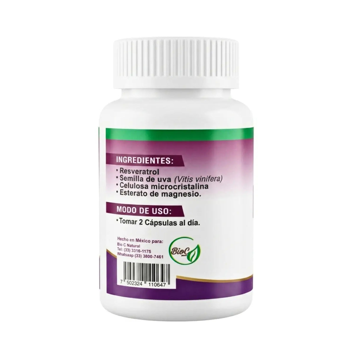 Resveratrol C/ Semilla de Uva; 60 Capsulas, Bio C.
