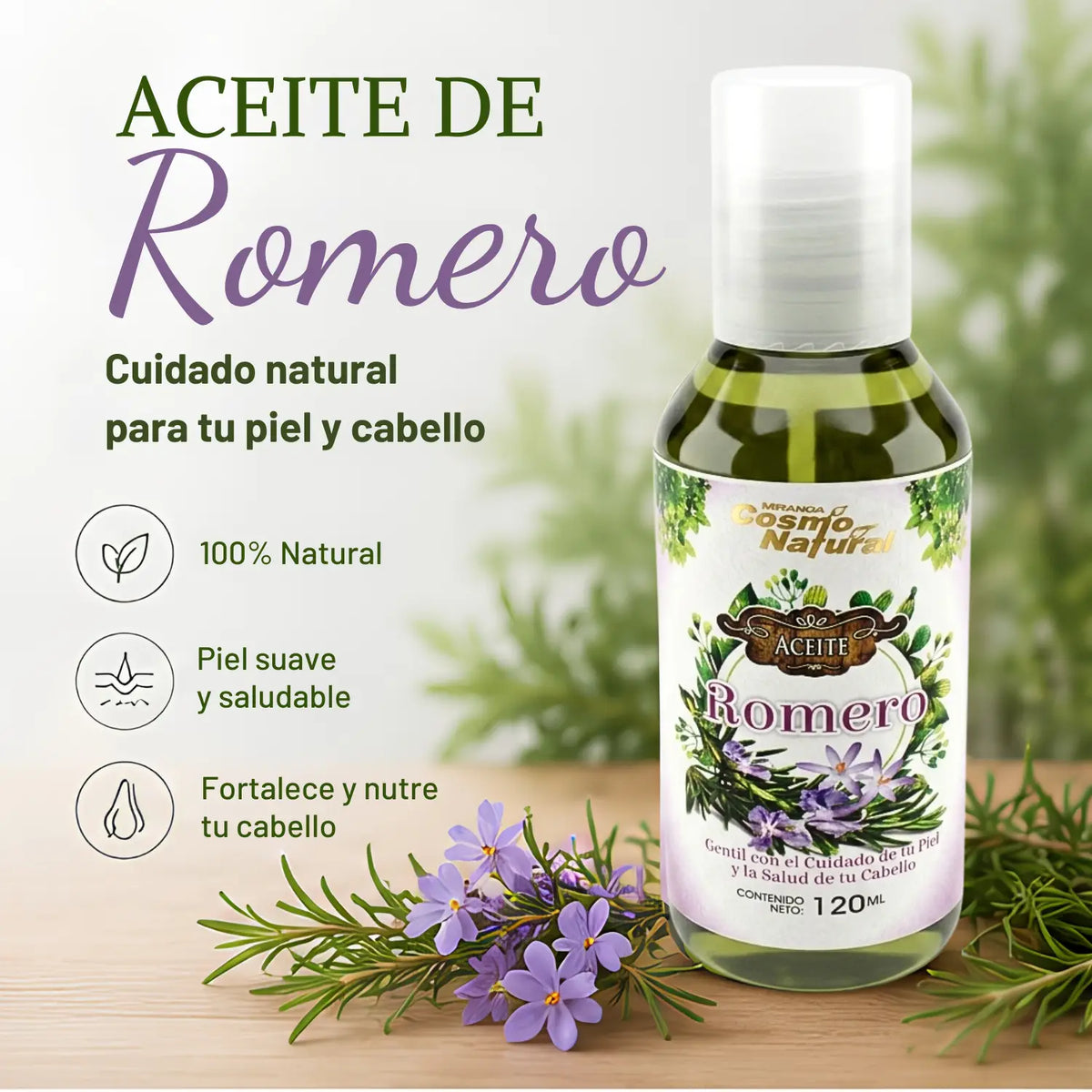 Aceite de Romero | Aceite Corporal y Capilar