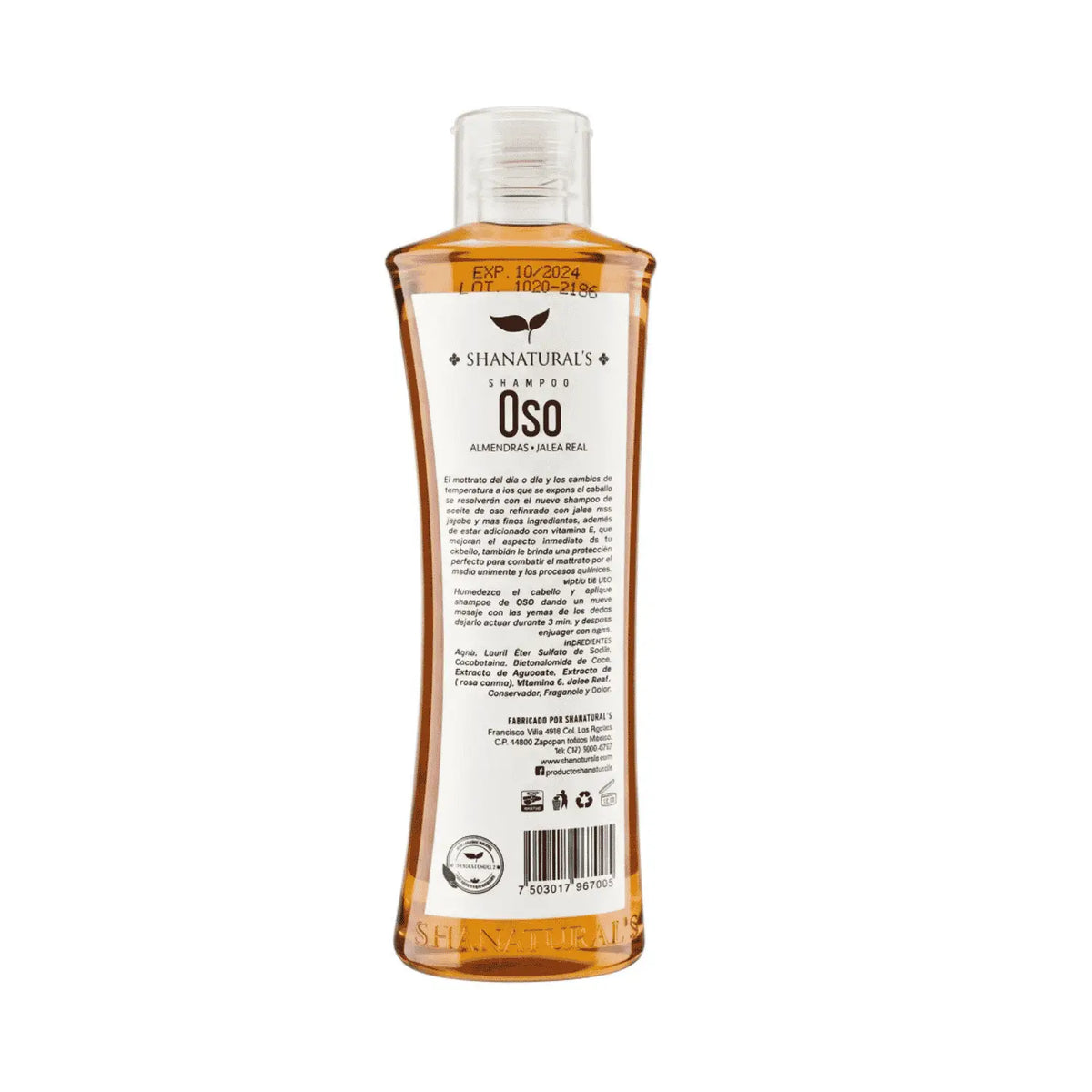 Shampoo de Oso Nutricion Capilar;500ml, Shanaturals.