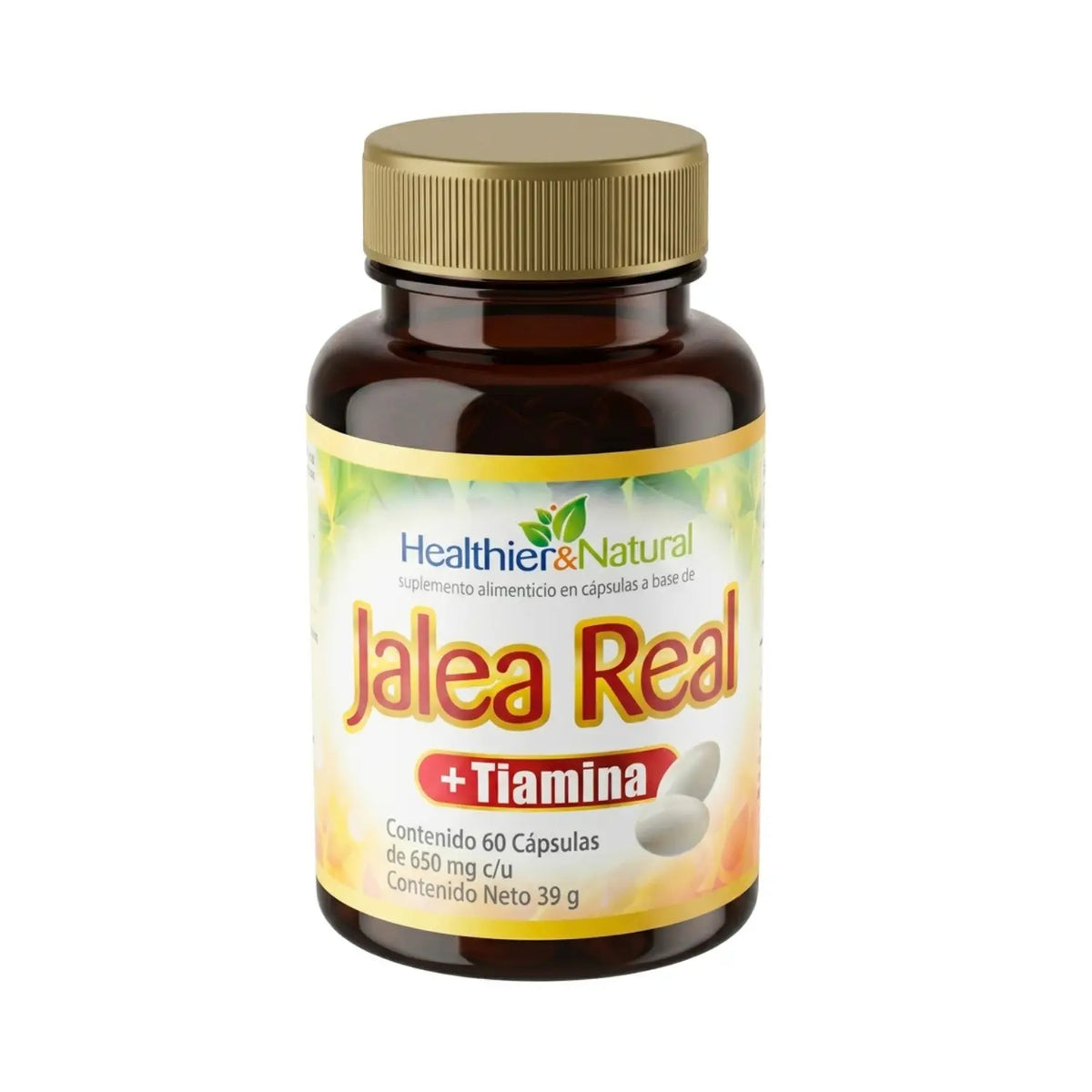 Jalea Real + Tiamina; 60 Capsulas, Healthier Natural.