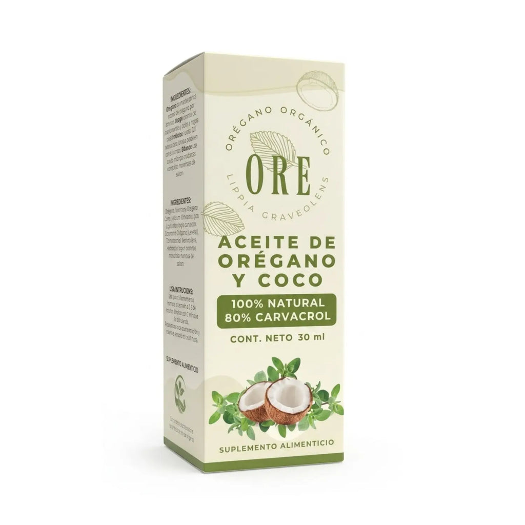 Aceite de orégano y coco; 30ml, Ore.