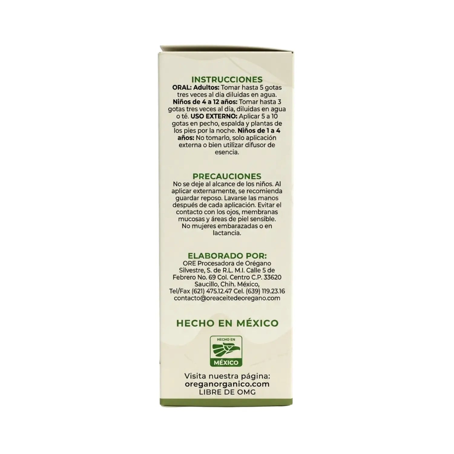 Aceite de orégano y coco; 30ml, Ore.