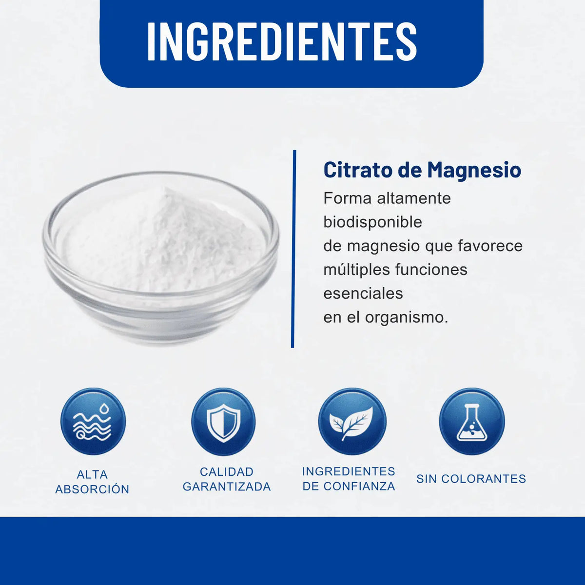 Citrato de Magnesio; 60 Tabs; Cosmo Natural