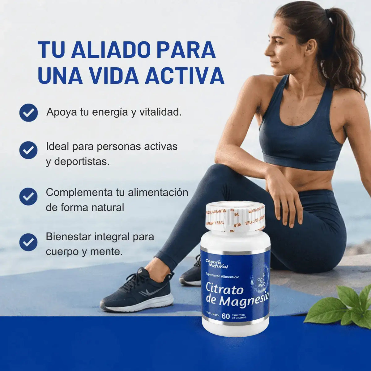 Citrato de Magnesio; 60 Tabs; Cosmo Natural