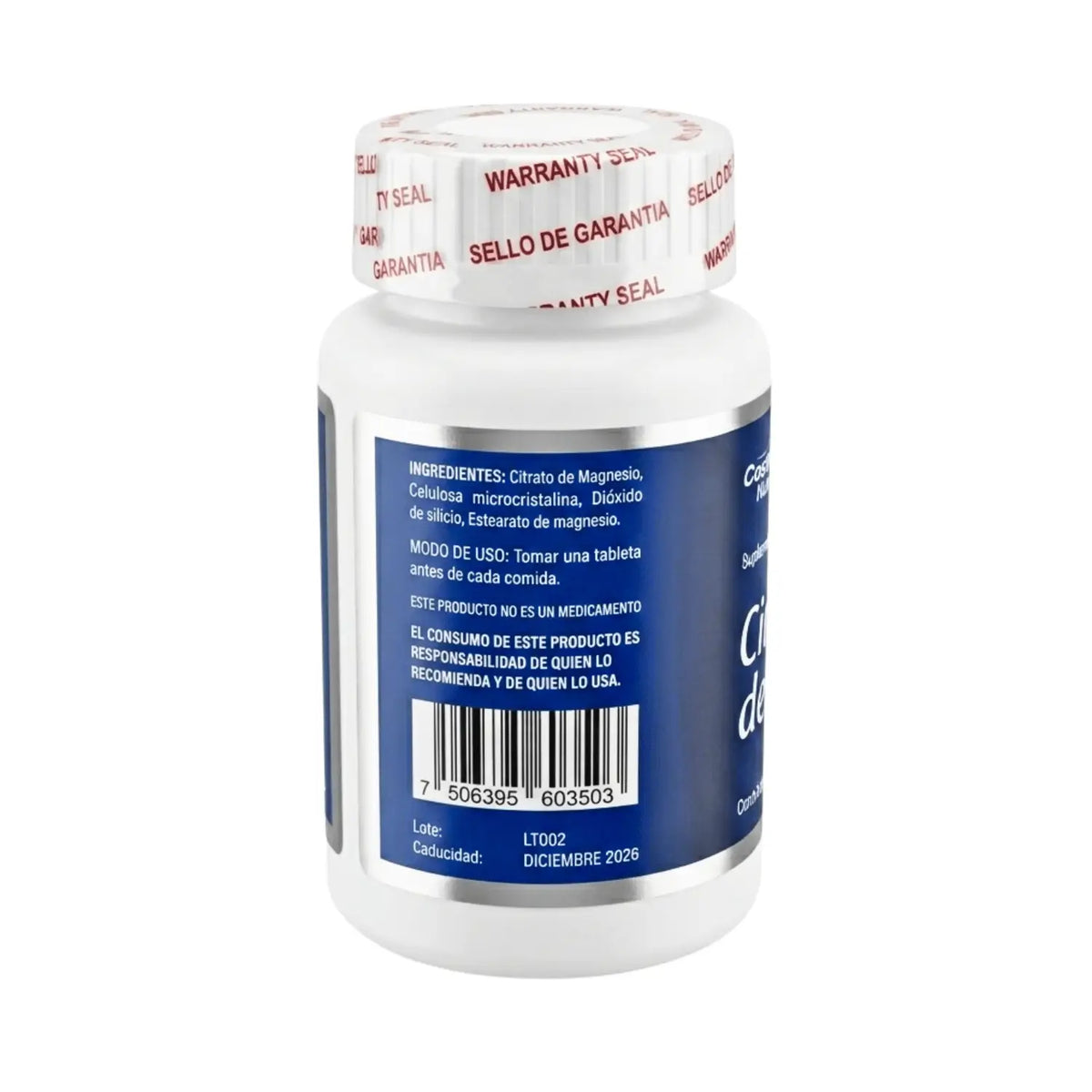 Citrato de Magnesio; 60 Tabs; Cosmo Natural