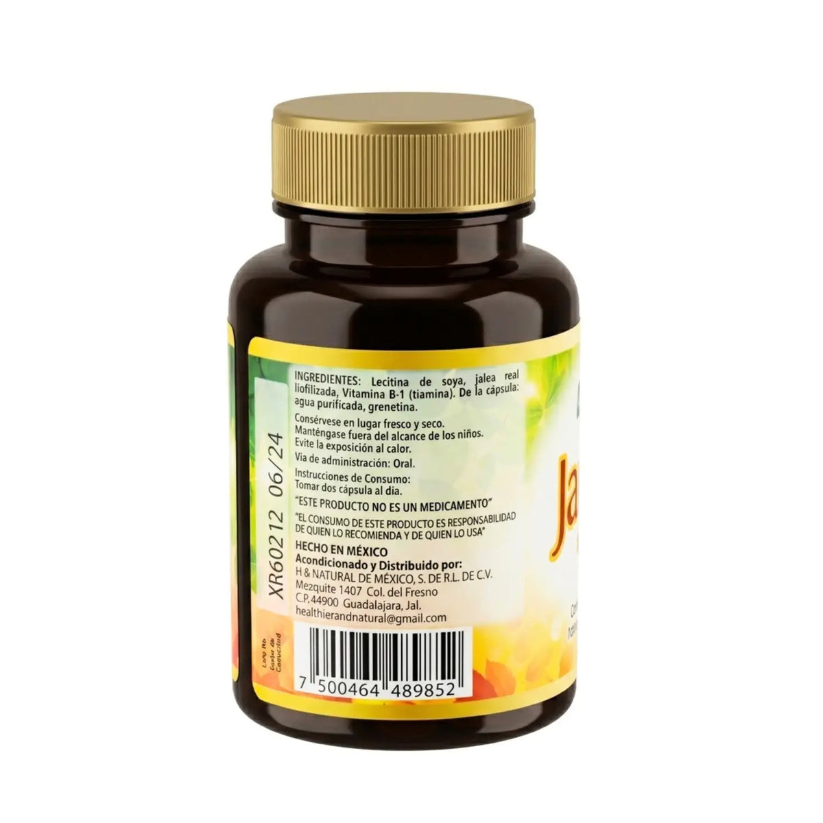 Jalea Real + Tiamina; 60 Capsulas, Healthier Natural.