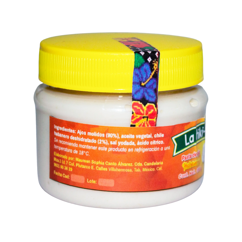 Pasta ajo natural con habanero 150gr; Tiki tita